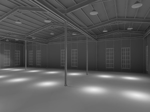 3d low poly factory Model 3D