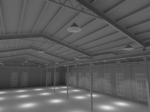 3d low poly factory Model 3D