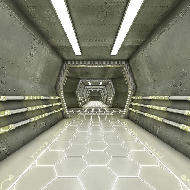 sci fi modes corridor Model 3D .c4d .max .obj .3ds .fbx .stl .blend 