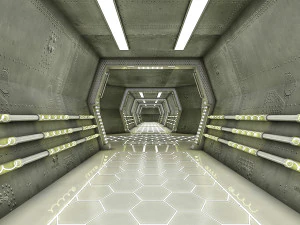 공상 과학 모드 복도 3D 모델