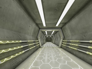 sci fi modes corridor Model 3D