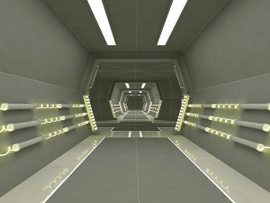 sci fi modes corridor Model 3D