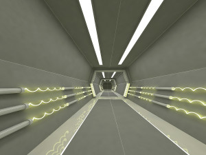 sci fi modes corridor Model 3D