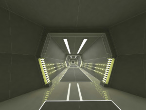 sci fi modes corridor Model 3D