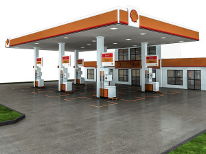 3d gas station 3D Model