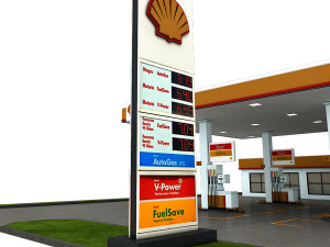 3d gas station 3D Модель