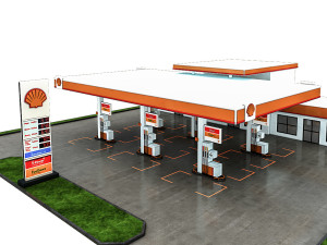 3d gas station 3D Модель