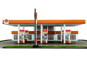 3d gas station 3D Модель