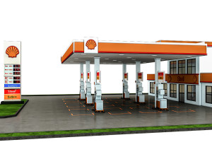 3d gas station 3D Модель