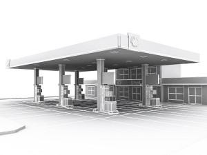 3d gas station 3D Модель