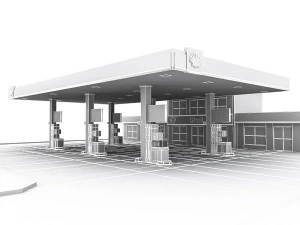 3d gas station 3D Model