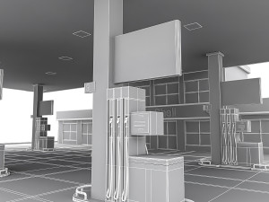 3d gas station 3D Модель