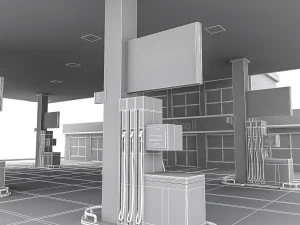 3d gas station 3D Model