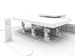 3d gas station 3D Модель