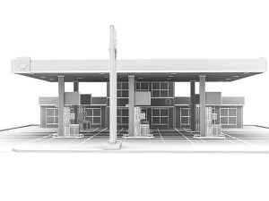 3d gas station 3D Модель