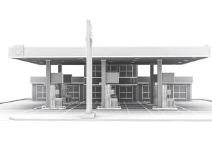 3d gas station 3D Model