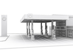 3d gas station 3D Модель