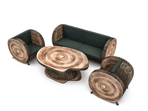 wooden garden furniture package 3D Модель