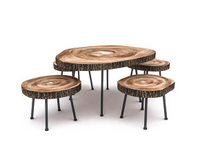 wooden garden furniture package 3D Модель
