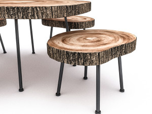 wooden garden furniture package 3D Модель