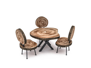 wooden garden furniture package 3D Модель