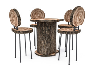 wooden garden furniture package 3D Модель