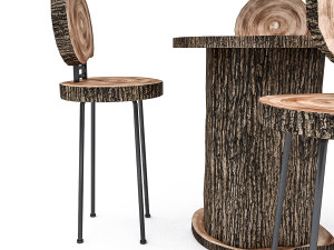 wooden garden furniture package 3D Модель