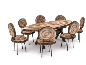 wooden garden furniture package 3D Модель