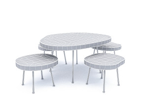 wooden garden furniture package 3D Модель