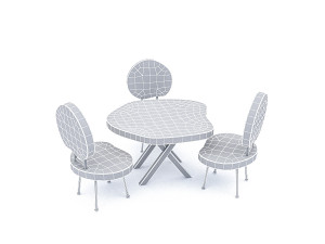 wooden garden furniture package 3D Модель