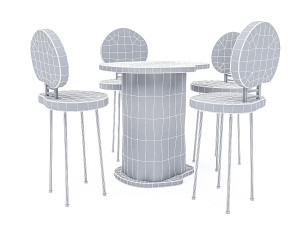 wooden garden furniture package 3D Модель