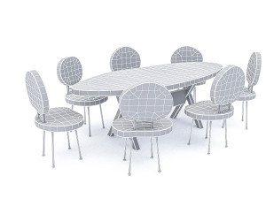 wooden garden furniture package 3D Модель