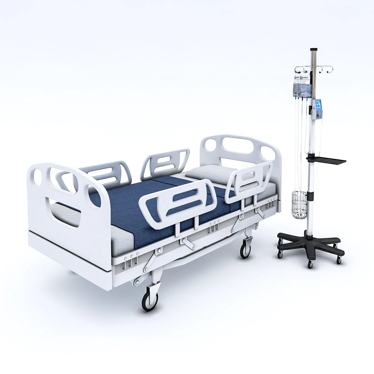 intensive care bed 3D Model .c4d .max .obj .3ds .fbx .stl .blend