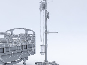 intensive care bed 3D-Modell