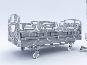 intensive care bed 3D-Modell