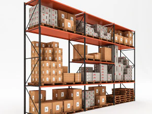 modelo de estantería de almacén 3d Modelo 3D