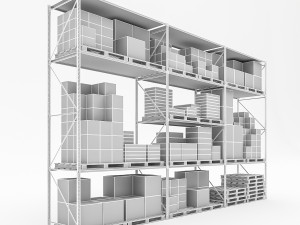 3d warehouse rack model Modelo 3D
