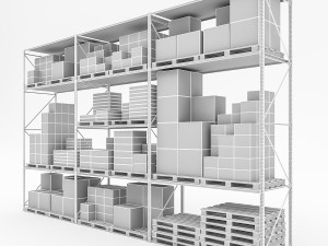 3d warehouse rack model Modelo 3D