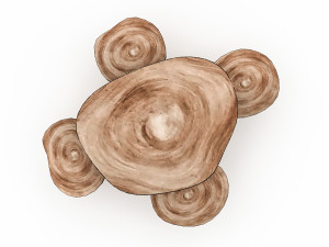 wood table chair furniture 02 3D Model