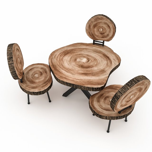 wooden garden furniture 02 Model 3D .c4d .max .obj .3ds .fbx .stl .blend 