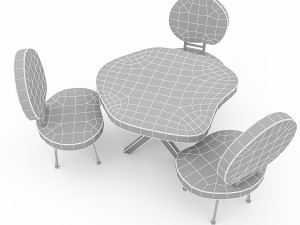 wooden garden furniture 02 Model 3D