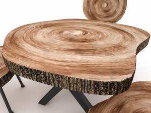wooden garden furniture 02 Model 3D