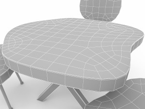 wooden garden furniture 02 Model 3D