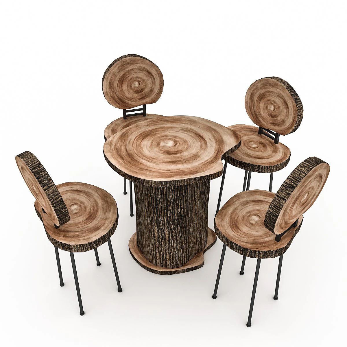 wooden garden furniture 04 3D Model .c4d .max .obj .3ds .fbx .stl .blend 