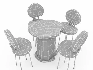 wooden garden furniture 04 3D Model