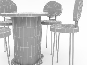 wooden garden furniture 04 3D Model