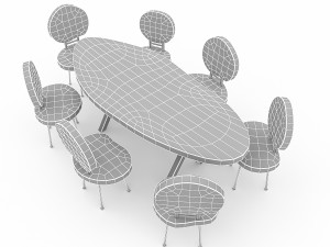 wooden garden furniture 05 Modelo 3D