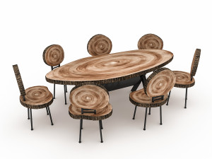 wooden garden furniture 05 Modelo 3D