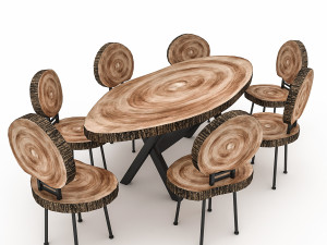 wooden garden furniture 05 Modelo 3D