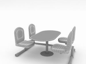 bowling table chair model 3D Модель